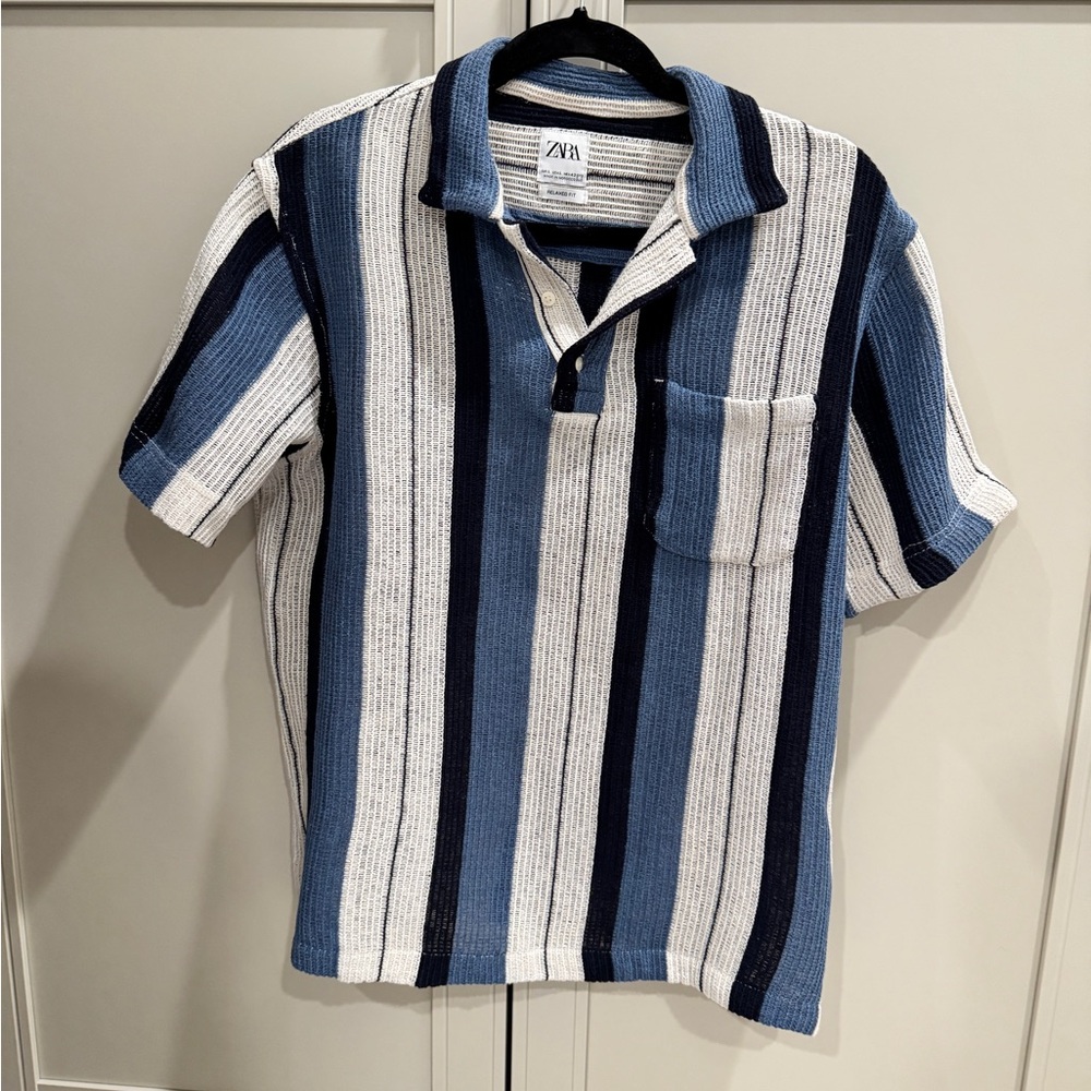 Zara Men's Striped Woven Summer Shirt